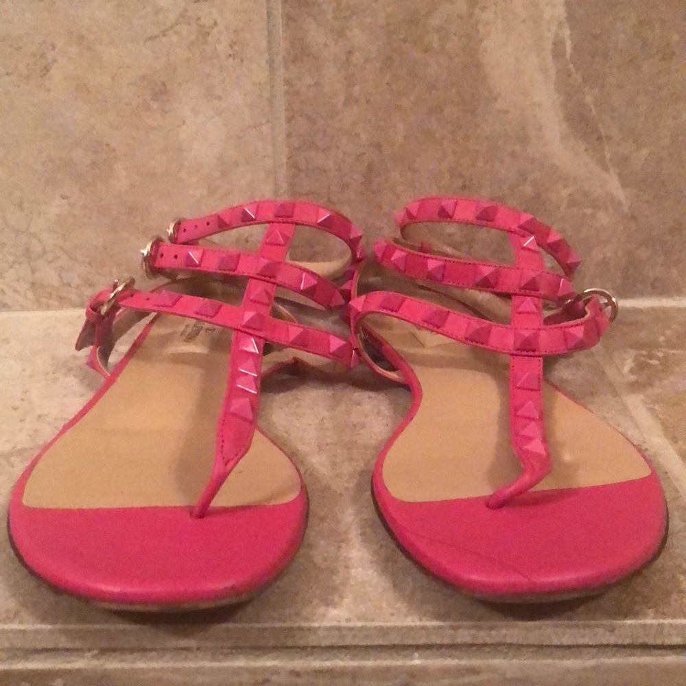 Valentino Garavani Studded Fuschia Gladiators